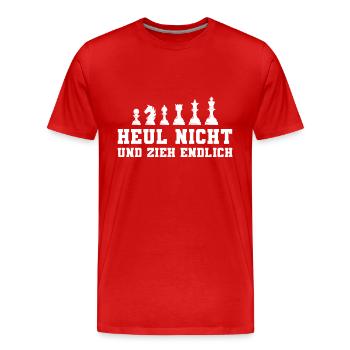 Schach Heul nicht Schachspieler Geschenk - Männer Premium Bio T-Shirt - Rot - Vorne - Damien (186cm)