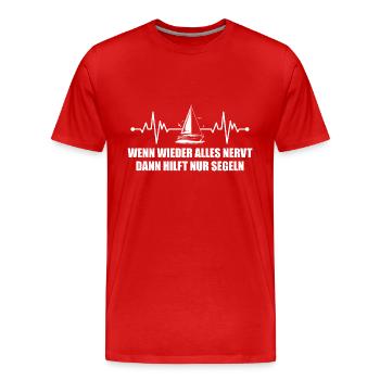 Segelsport Bootsführerschein Segler Kapitän - Männer Premium Bio T-Shirt - Rot - Vorne - Damien (186cm)