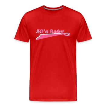 Année 50 baby - T-shirt bio Premium Homme - rouge - Devant - Damien (186cm)