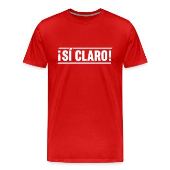 SÍ CLARO - Männer Premium Bio T-Shirt - Rot - Vorne - Damien (186cm)
