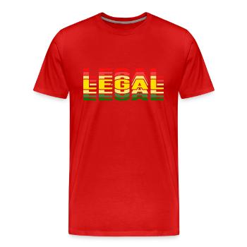 Cannabis Légal Pot High Weed Marijuana Chanvre - T-shirt bio Premium Homme - rouge - Devant - Damien (186cm)