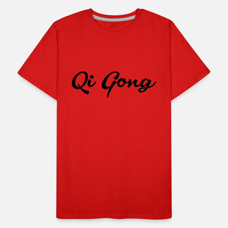 Qigong Cursive Lettering Men's Premium Organic T-Shirt