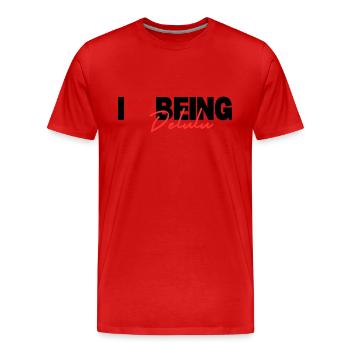 I Love Being Delulu - Men's Premium Organic T-Shirt - red - Front - Damien (186cm)