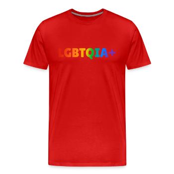 Rainbow LGBTQIA plus gay pride - Men's Premium Organic T-Shirt - red - Front - Damien (186cm)