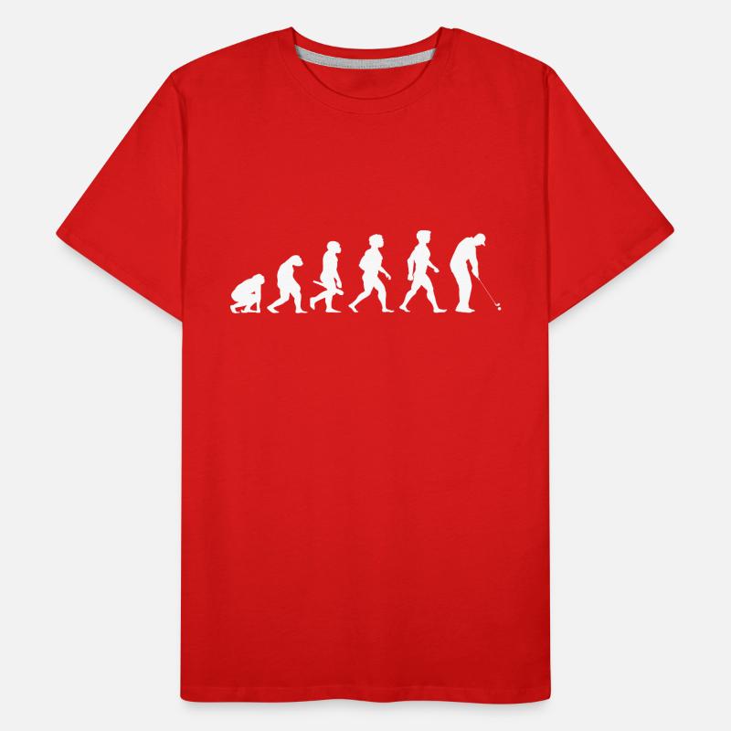 Evolution Golf Golfer Golfer Terrain de golf T-shirt bio Premium Homme