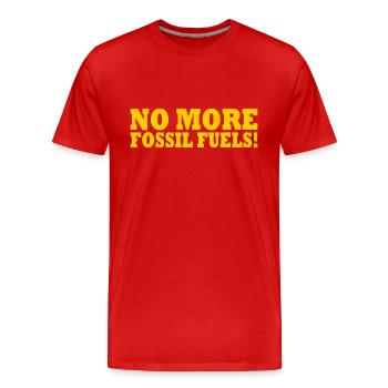 No more fossil fuels - Men's Premium Organic T-Shirt - red - Front - Damien (186cm)