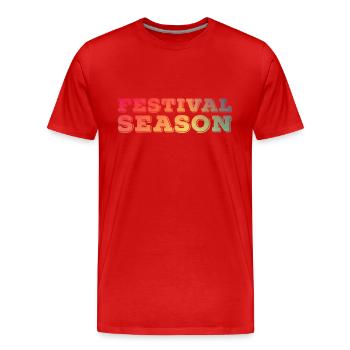 Celebrate Festival Season Listen to music at concerts - Men's Premium Organic T-Shirt - red - Front - Damien (186cm)