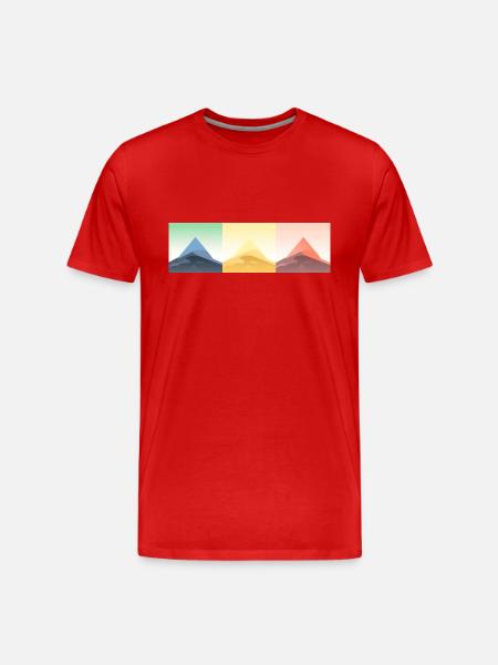 Mountain Landscape Geometric Art - Men's Premium Organic T-Shirt - red