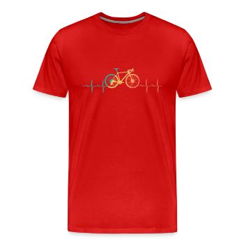Vélo heartbeat course de vélo rétro - T-shirt bio Premium Homme - rouge - Devant - Damien (186cm)