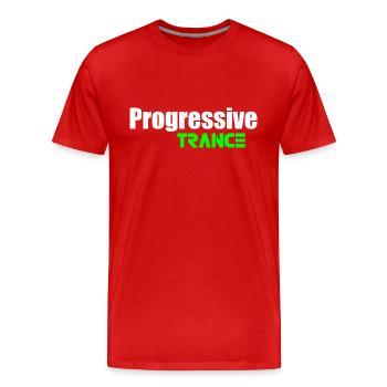 Progressive trance quote - Men's Premium Organic T-Shirt - red - Front - Damien (186cm)