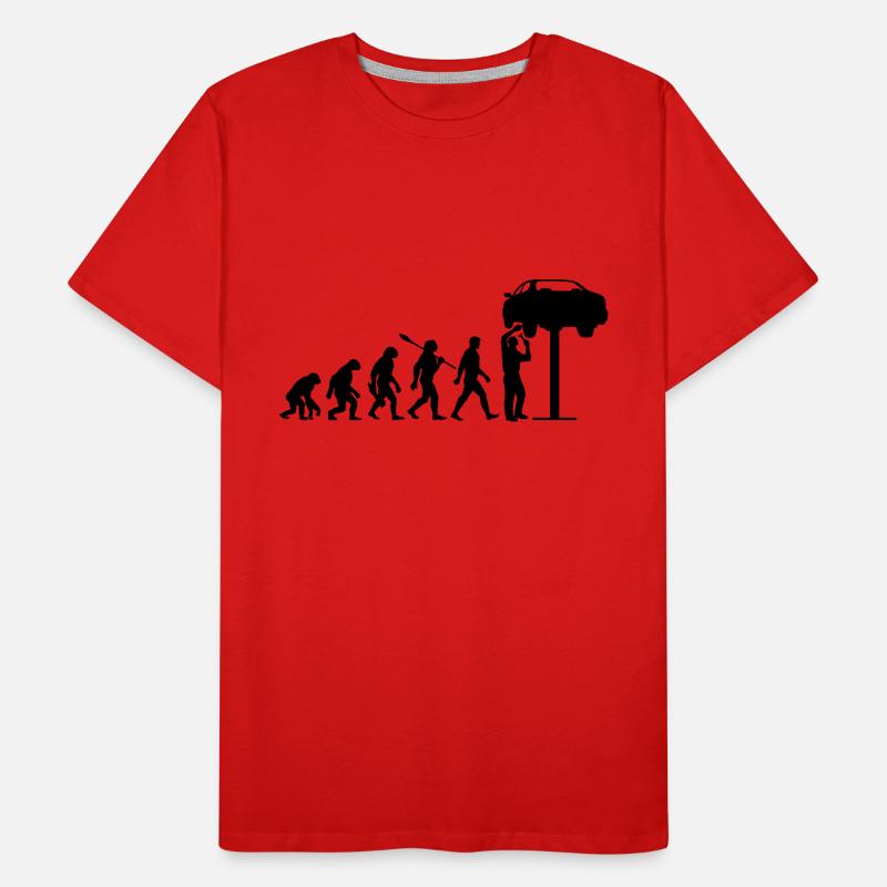 Evolution - Auto - KfZ Mechaniker - Schrauber Männer Premium Bio T-Shirt