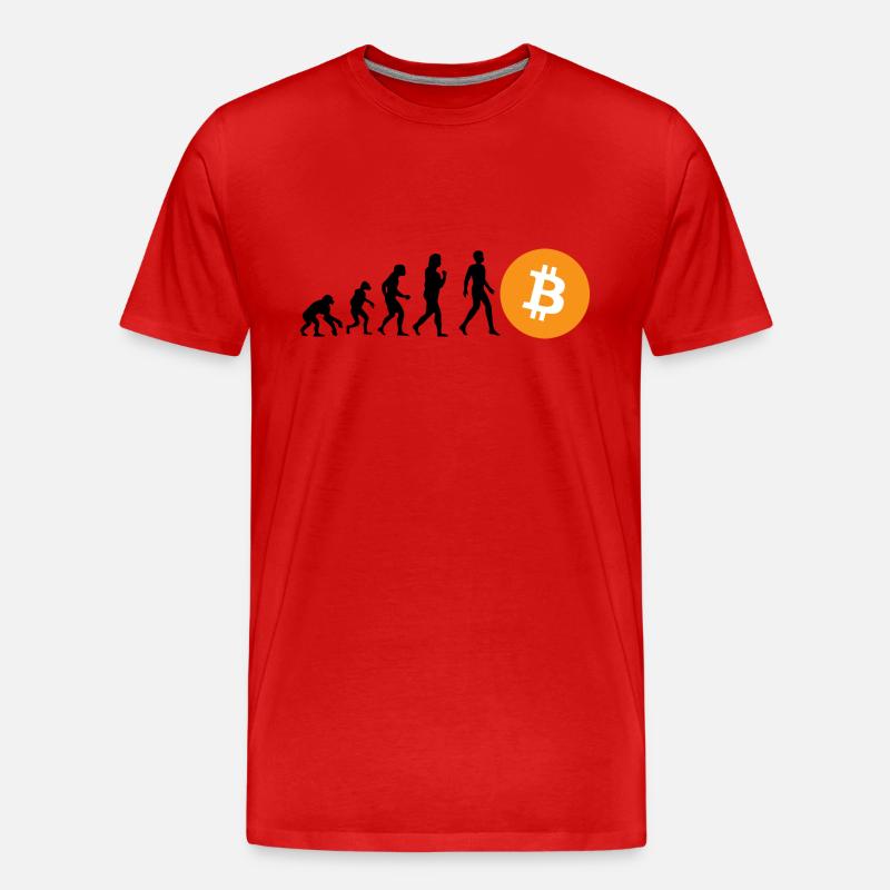 Évolution cryptographique du BTC Bitcoin - T-shirt bio Premium Homme - rouge