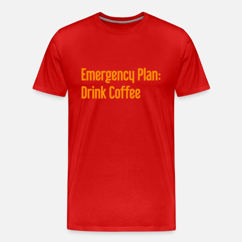 Kaffee-Notfallplan - Männer Premium Bio T-Shirt - Rot