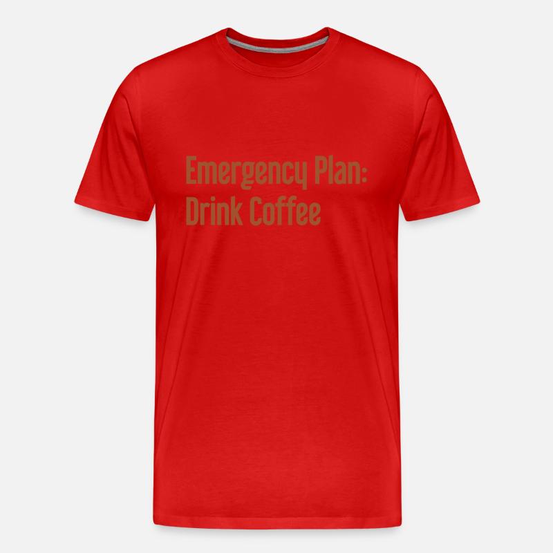 Kaffee-Notfallplan - Männer Premium Bio T-Shirt - Rot