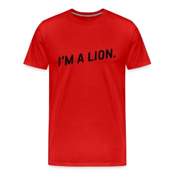 i'm a lion! - Männer Premium Bio T-Shirt - Rot - Vorne - Damien (186cm)
