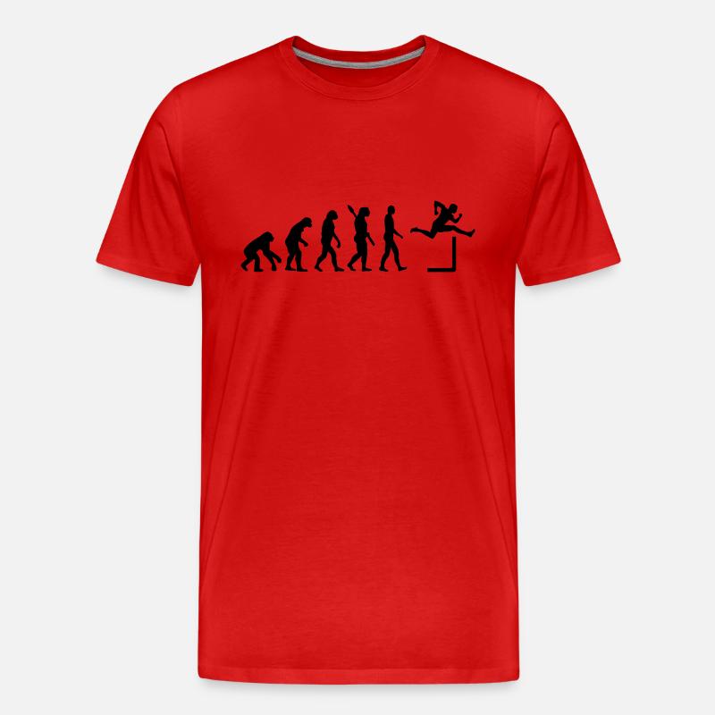 Evolution Hurdles - Men's Premium Organic T-Shirt - red