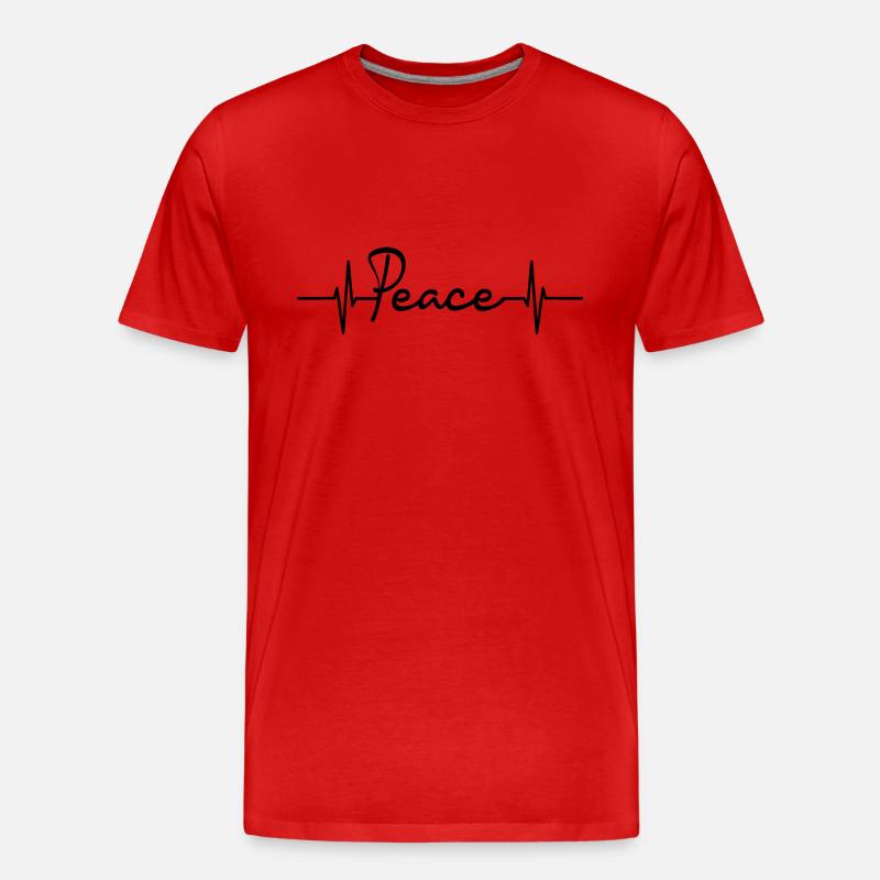 Peace - Männer Premium Bio T-Shirt - Rot
