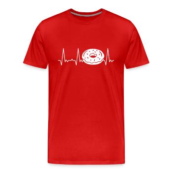 Beignet de battement de cœur - T-shirt bio Premium Homme - rouge - Devant - Damien (186cm)