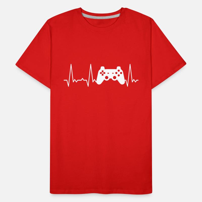 Heartbeat Game Controller Men's Premium Organic T-Shirt