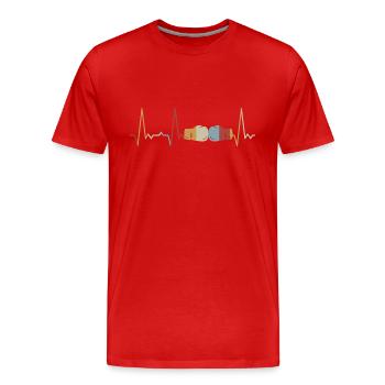Heartbeat Boxes - Men's Premium Organic T-Shirt - red - Front - Damien (186cm)