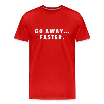 Partez... Rapide - T-shirt bio Premium Homme - rouge - Devant - Damien (186cm)