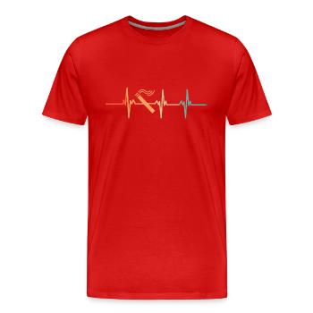 Battement de cœur Cigarette - T-shirt bio Premium Homme - rouge - Devant - Damien (186cm)
