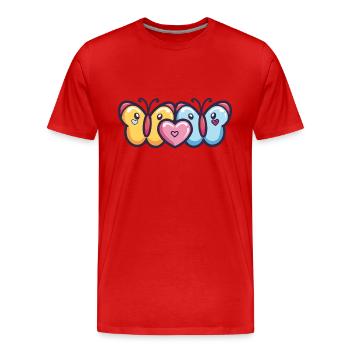 Butterfly Couple Love Couple In Love - Men's Premium Organic T-Shirt - red - Front - Damien (186cm)