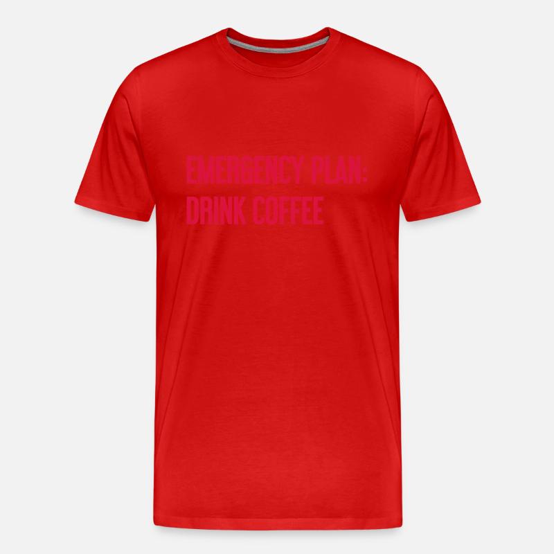 Kaffee-Notfallplan - Männer Premium Bio T-Shirt - Rot