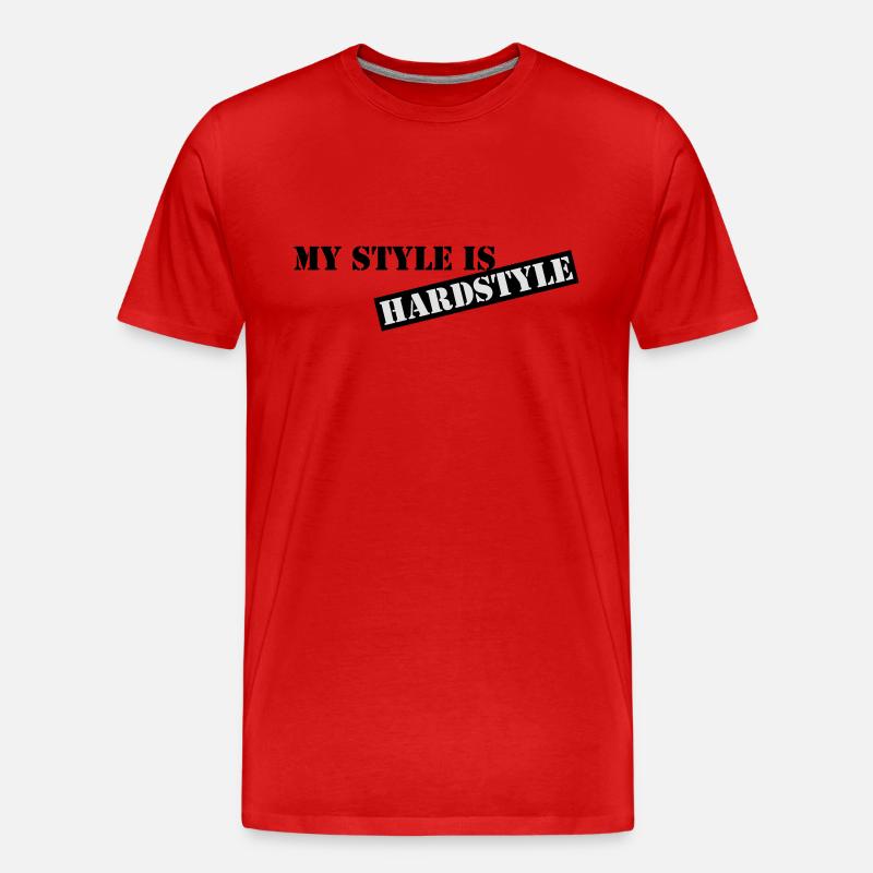 My style is hardstyle - Männer Premium Bio T-Shirt - Rot