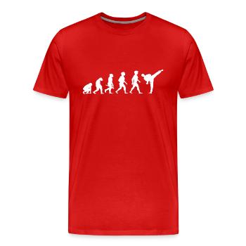 Evolution Karate Martial Arts - Men's Premium Organic T-Shirt - red - Front - Damien (186cm)