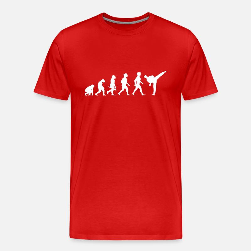 Evolution Karate Kampfsport - Männer Premium Bio T-Shirt - Rot