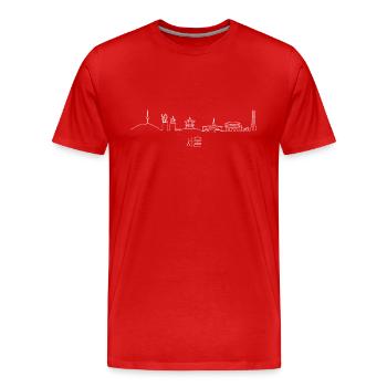 Séoul Corée du Sud Skyline - T-shirt bio Premium Homme - rouge - Devant - Damien (186cm)