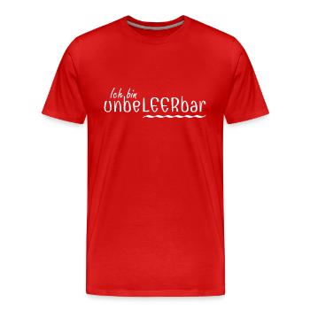 Wortklauberei - Ich bin unbeLEERbar 2 - Männer Premium Bio T-Shirt - Rot - Vorne - Damien (186cm)