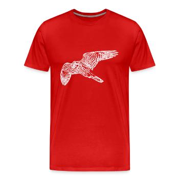 Vintage Falke im Flug - Männer Premium Bio T-Shirt - Rot - Vorne - Damien (186cm)