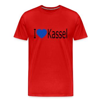 J’adore Kassel - T-shirt bio Premium Homme - rouge - Devant - Damien (186cm)