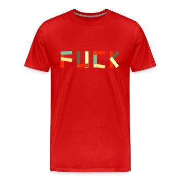 Text ficken - Männer Premium Bio T-Shirt - Rot - Vorne - Damien (186cm)