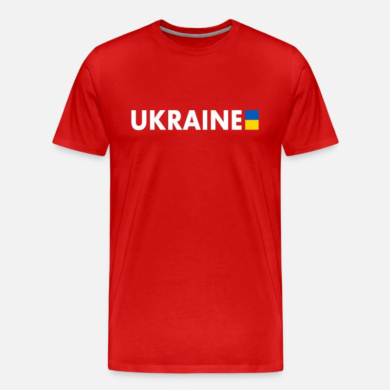 Ukraine - Männer Premium Bio T-Shirt - Rot
