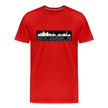 Brussels - mit Skyline - Männer Premium Bio T-Shirt - Rot - Vorne - Damien (186cm)