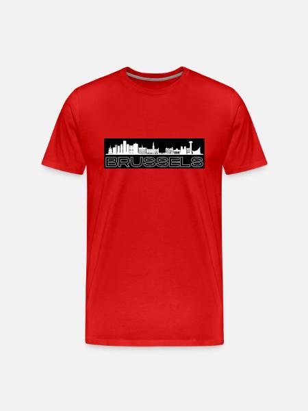 Brussels - with skyline - Men's Premium Organic T-Shirt - red