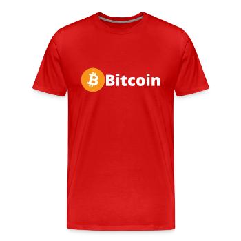 Bitcoin - Men's Premium Organic T-Shirt - red - Front - Damien (186cm)