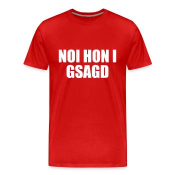 Schwäbisch Noi Hon I Gsagd Schwabe - Männer Premium Bio T-Shirt - Rot - Vorne - Damien (186cm)