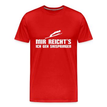 Wintersport Mir reicht's ich geh Skispringen - Männer Premium Bio T-Shirt - Rot - Vorne - Damien (186cm)