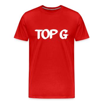 Top G - Männer Premium Bio T-Shirt - Rot - Vorne - Damien (186cm)