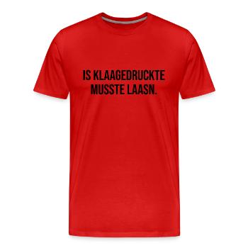 Erzgebirge Kleingedruckt Mundart - Männer Premium Bio T-Shirt - Rot - Vorne - Damien (186cm)