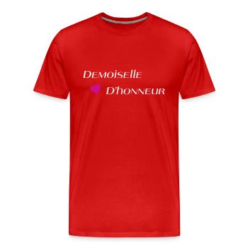 Demoiselle d'honneur - T-shirt bio Premium Homme - rouge - Devant - Damien (186cm)
