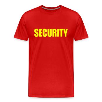 Security - Men's Premium Organic T-Shirt - red - Front - Damien (186cm)
