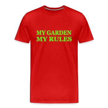 Garden - Men's Premium Organic T-Shirt - red - Front - Damien (186cm)