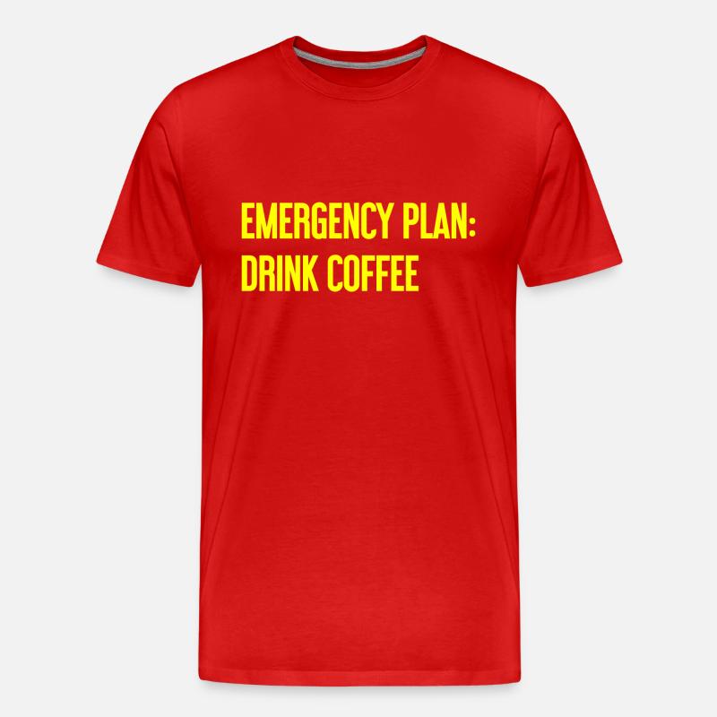 Kaffee-Notfallplan - Männer Premium Bio T-Shirt - Rot