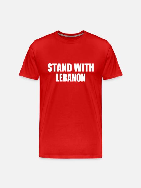 STAND WITH LEBANON - Men's Premium Organic T-Shirt - red