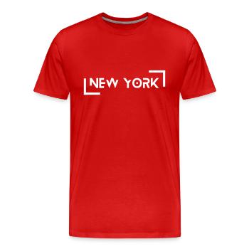 New York - Männer Premium Bio T-Shirt - Rot - Vorne - Damien (186cm)